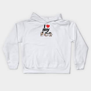 I love (heart) my dog - Havanese oil painting word art Kids Hoodie